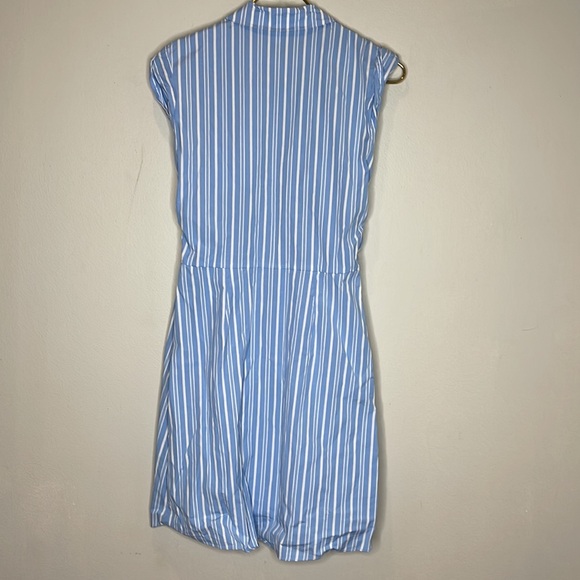 Veronica Beard Ferris Striped ruched button down shirt dress 2 - Picture 7 of 11